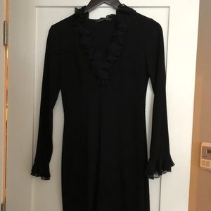 Elie Tahari Black Dress with Ruffles